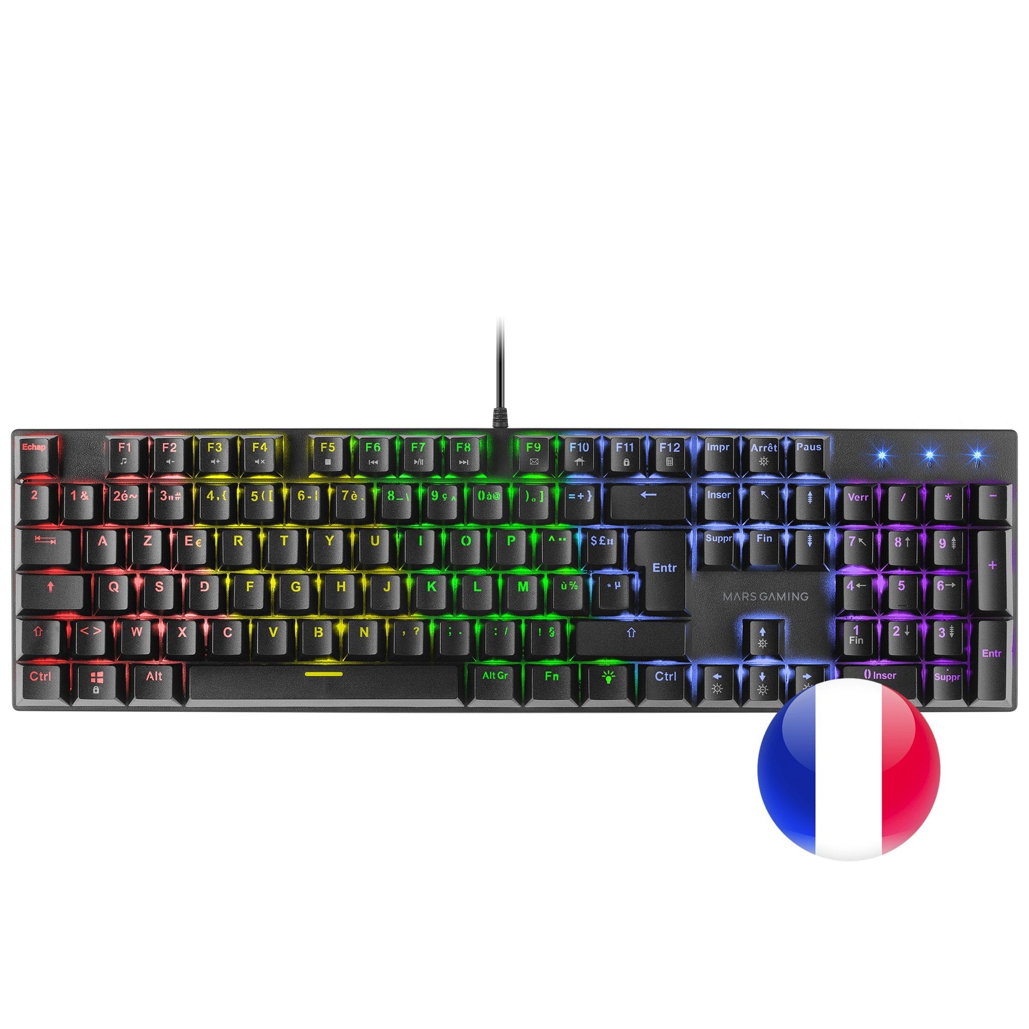 Mars Gaming Teclado Mecanico Rgb Mk422 - Tecnologia Antipolvo - Efectos De Iluminacion Rainbow - Teclas