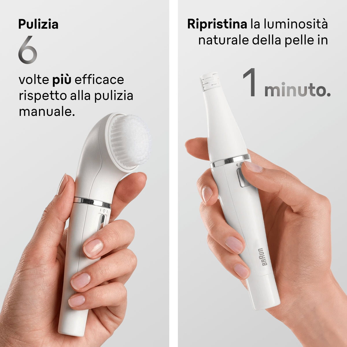 Braun Face Se810 Facial Epilator & Cleansing Brush, White Silver