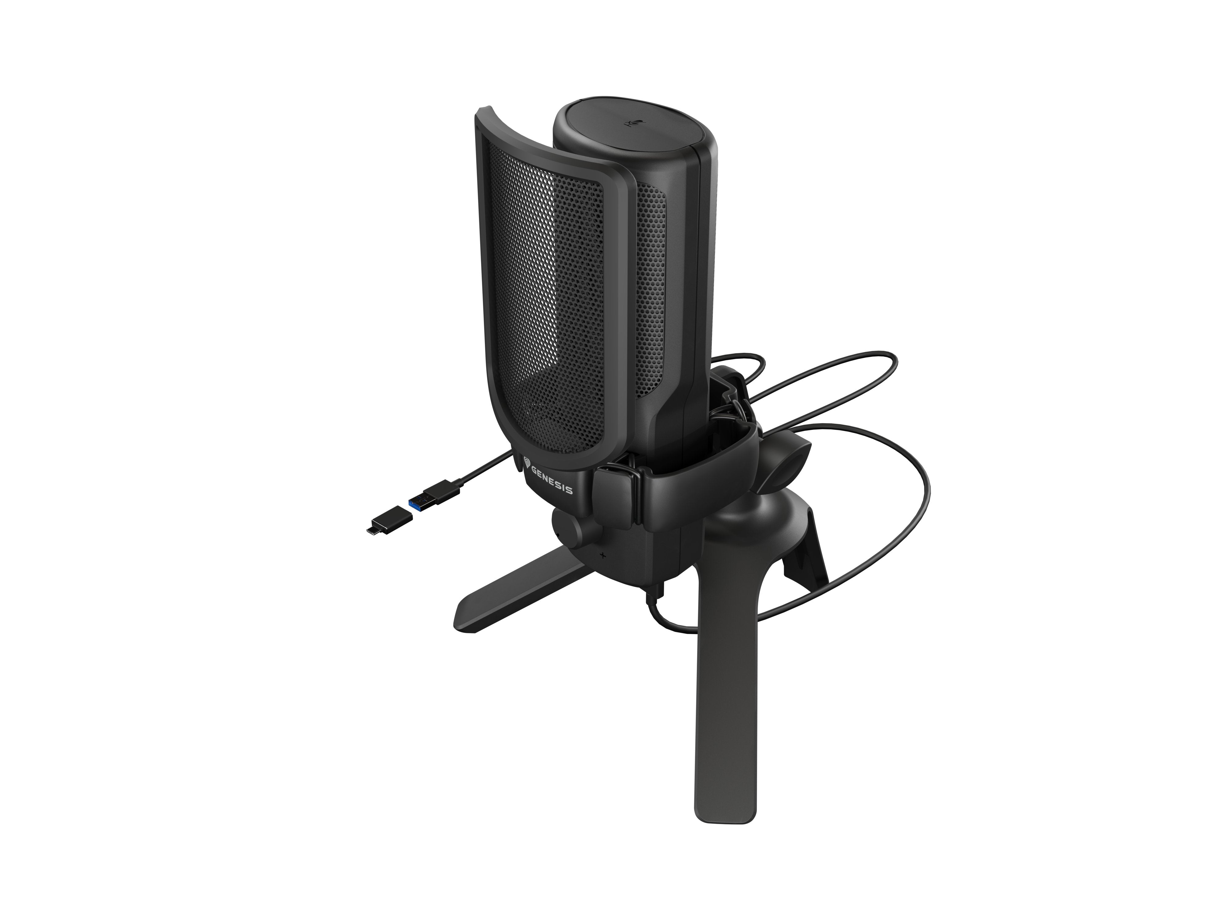 Micrófono Natec Genesis Radium 250 Usb Stand Black