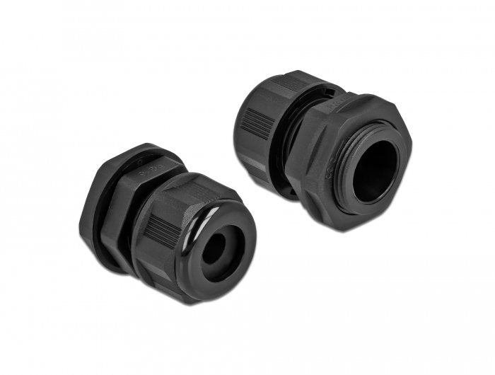 Delock Cableverschraubung Pg16 Für Rundcable Schwarz 2 Stück