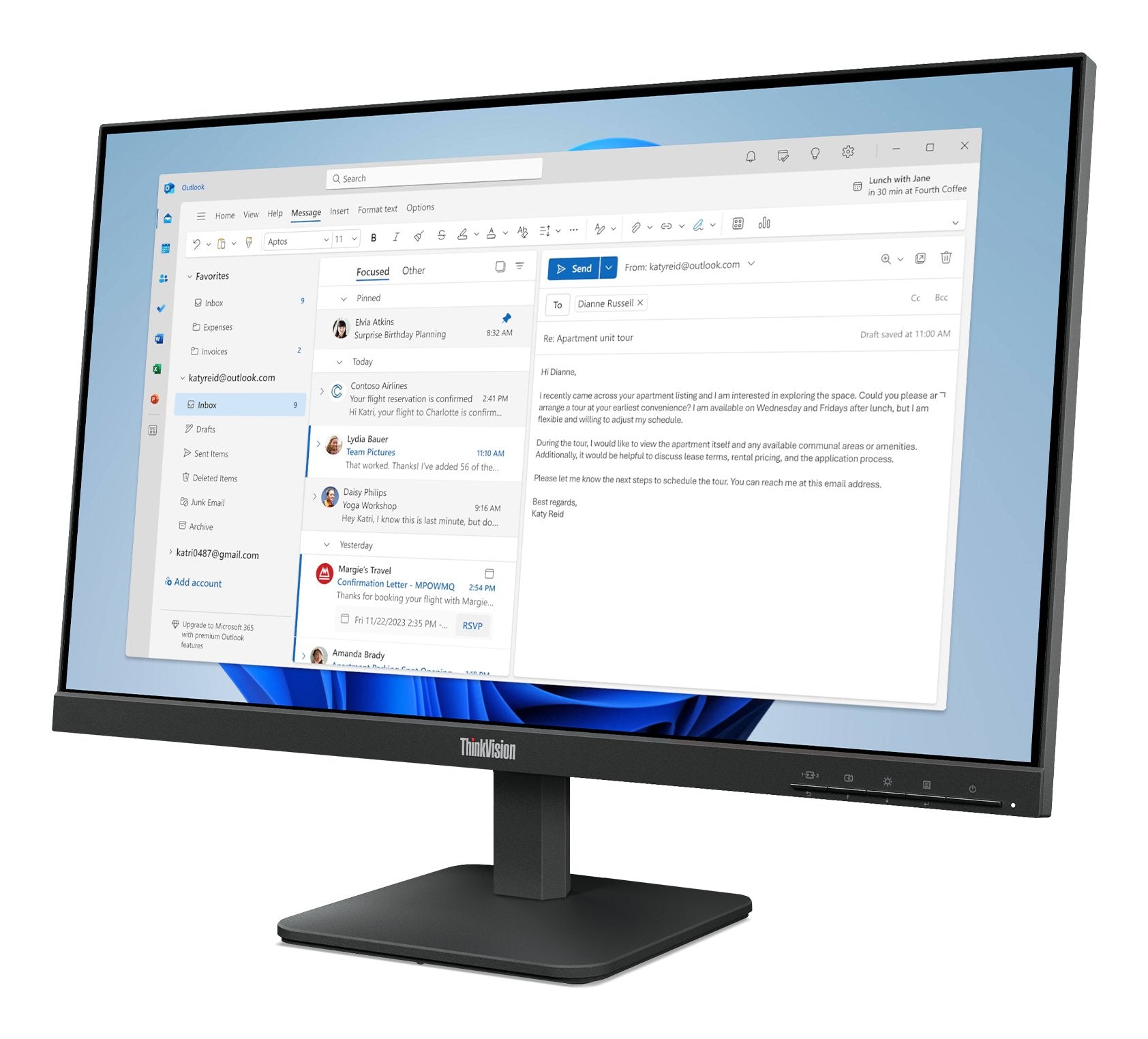 EAN 0198156628701 - Lenovo ThinkVision S24-4e pantalla para PC 60,5 cm (23.8") 1920 x 1080 Pixeles Full HD LED Negro imagen 3