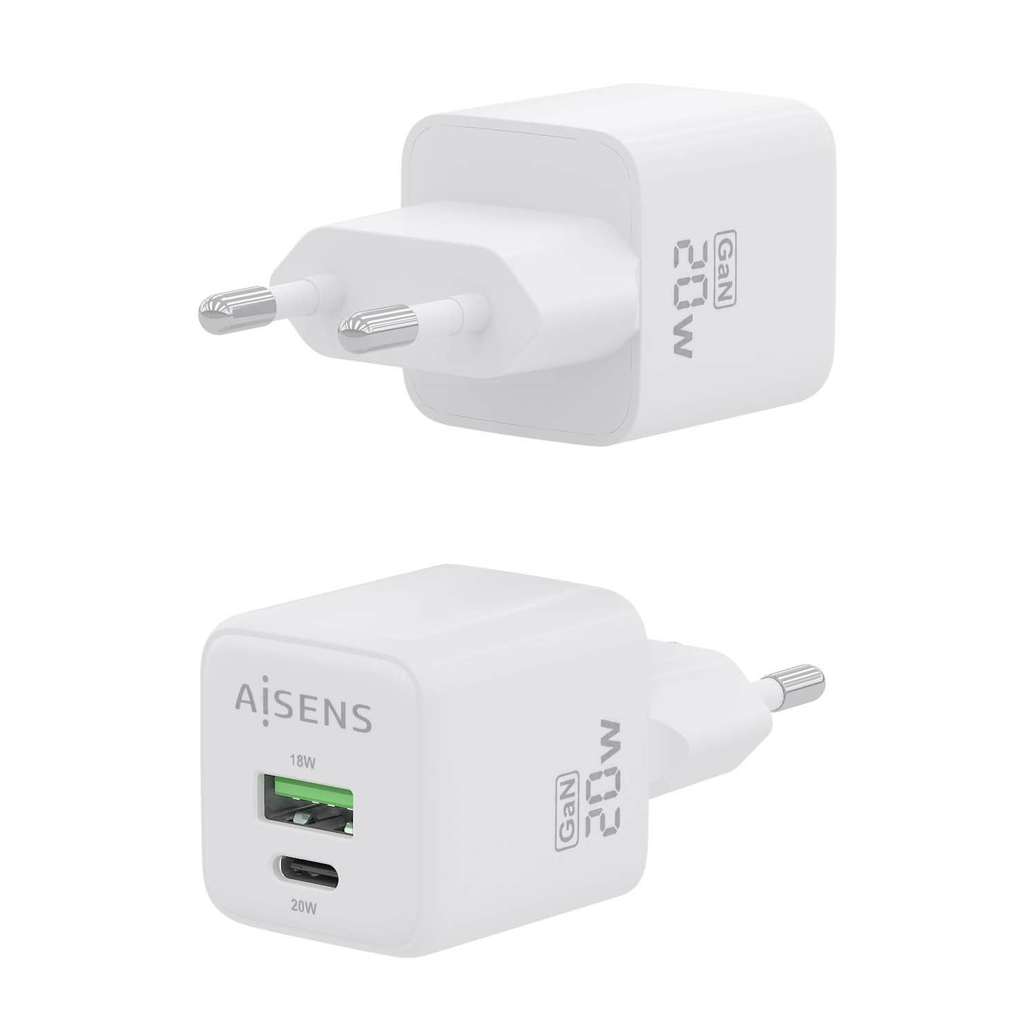 EAN 8436574709469 - AISENS ASCH-20W2P010-W cargador de dispositivo móvil Universal Corriente alterna Carga rápida Interior imagen 3