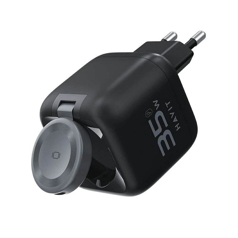 Havit Uc250 A-Eu - Cargador De Viaje Gan Con Cable Extensible (Negro)