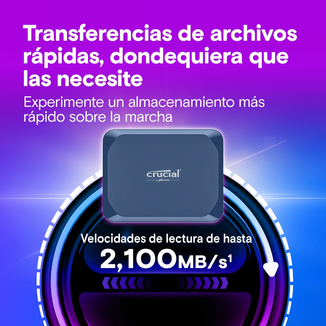 Disco Ssd Externo Ssd Crucial X10 2tb Usb Tipo C Ct2000x10ssd9 Azul
