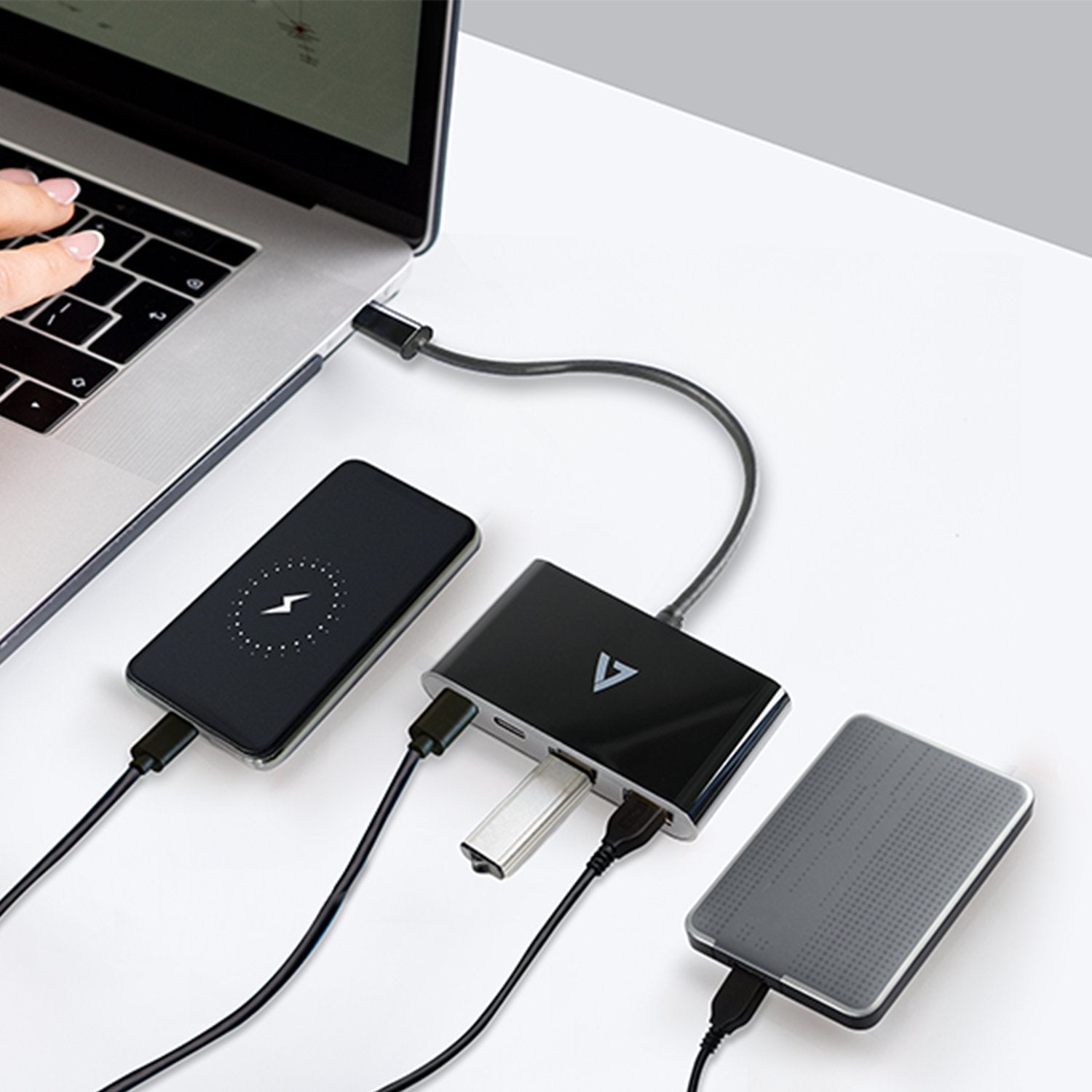 V7 V7uc2a2chub-Blk Hub De Interfaz Usb 3.2 Gen 1 (3.1 Gen 1) Type-C