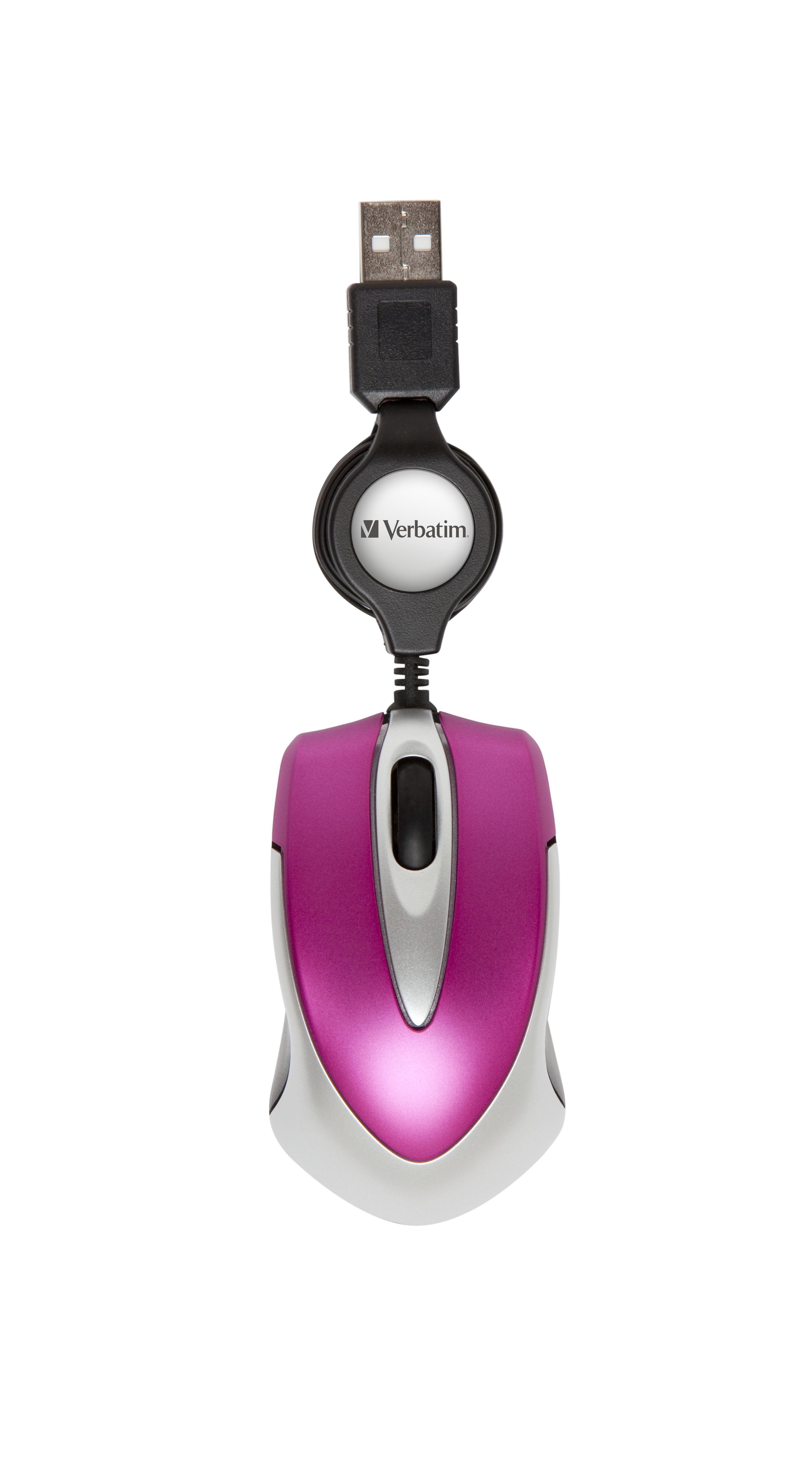 Verbatim Ratón Go Mini Cable Usb Retráctil 1000ppp Ultraportátil Fucsia