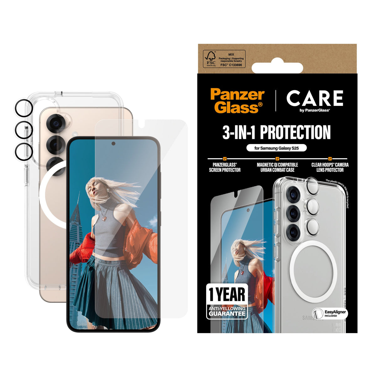 EAN 5715685016172 - PanzerGlass ® | CARE™ by ® 3-in-1 Bundle Samsung Galaxy S25 Protector de pantalla 1 pieza(s) imagen 2