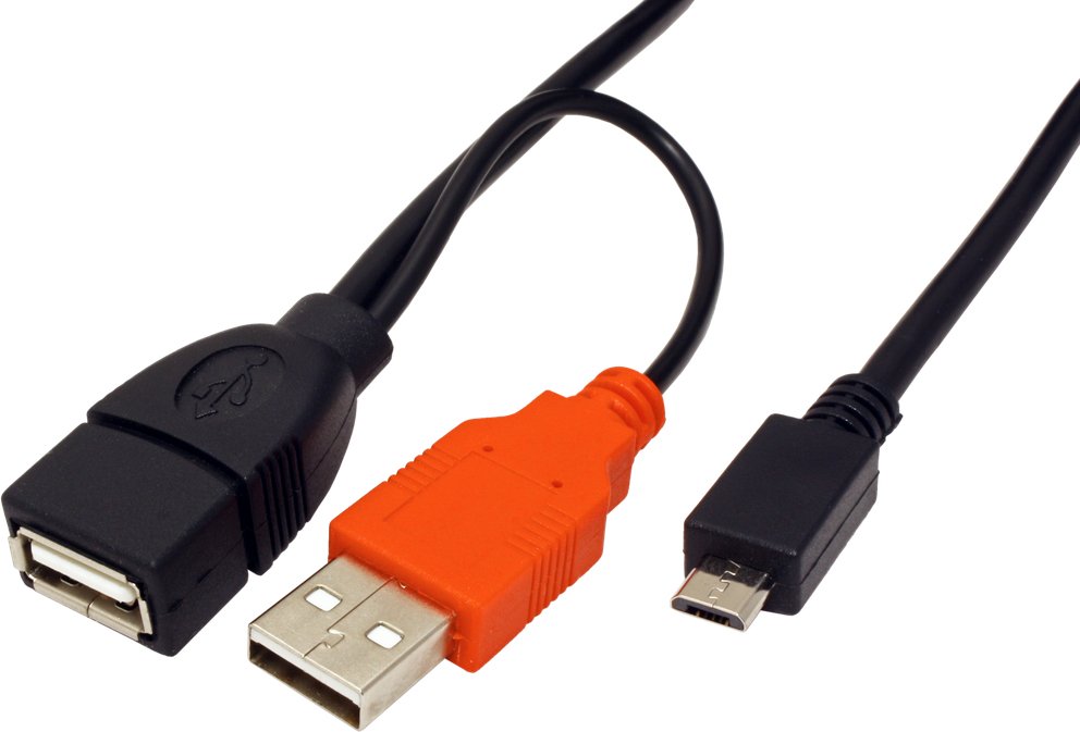 Roline Usb 2.0 Y-Cable 2x Typ A St Bu - Micro B St 1m