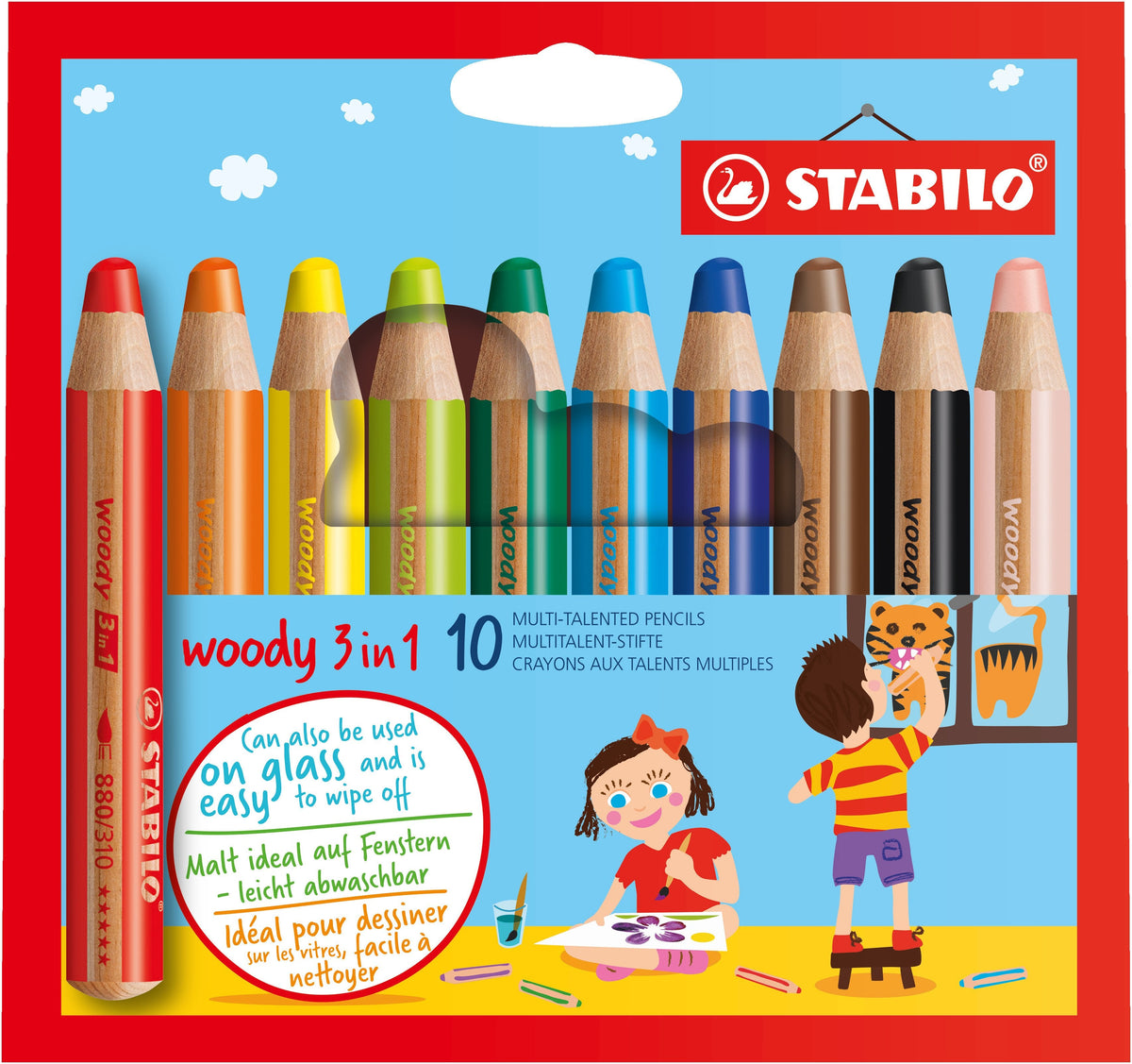 Stabilo Woody 3 In 1 Lápices De Colores Farbsortiert - 10 Unidades