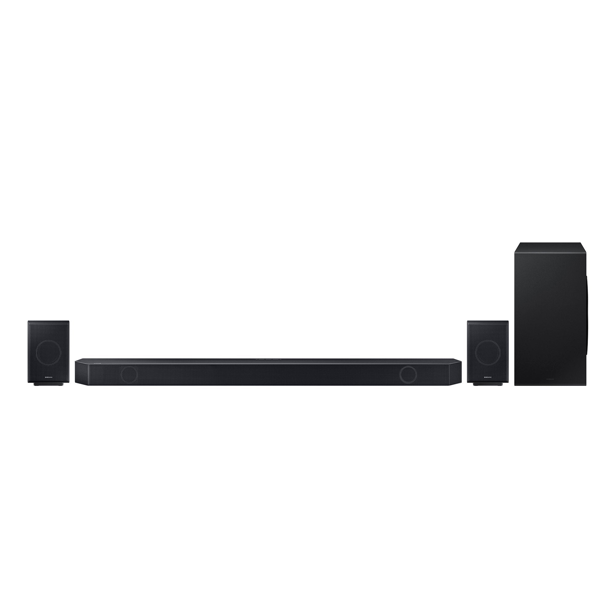 Barra De Sonido Samsung Hw-Q990d Zf Graphite Black Con Subwoofer + Traseros Inalámbricos 41w 11.1.4ch