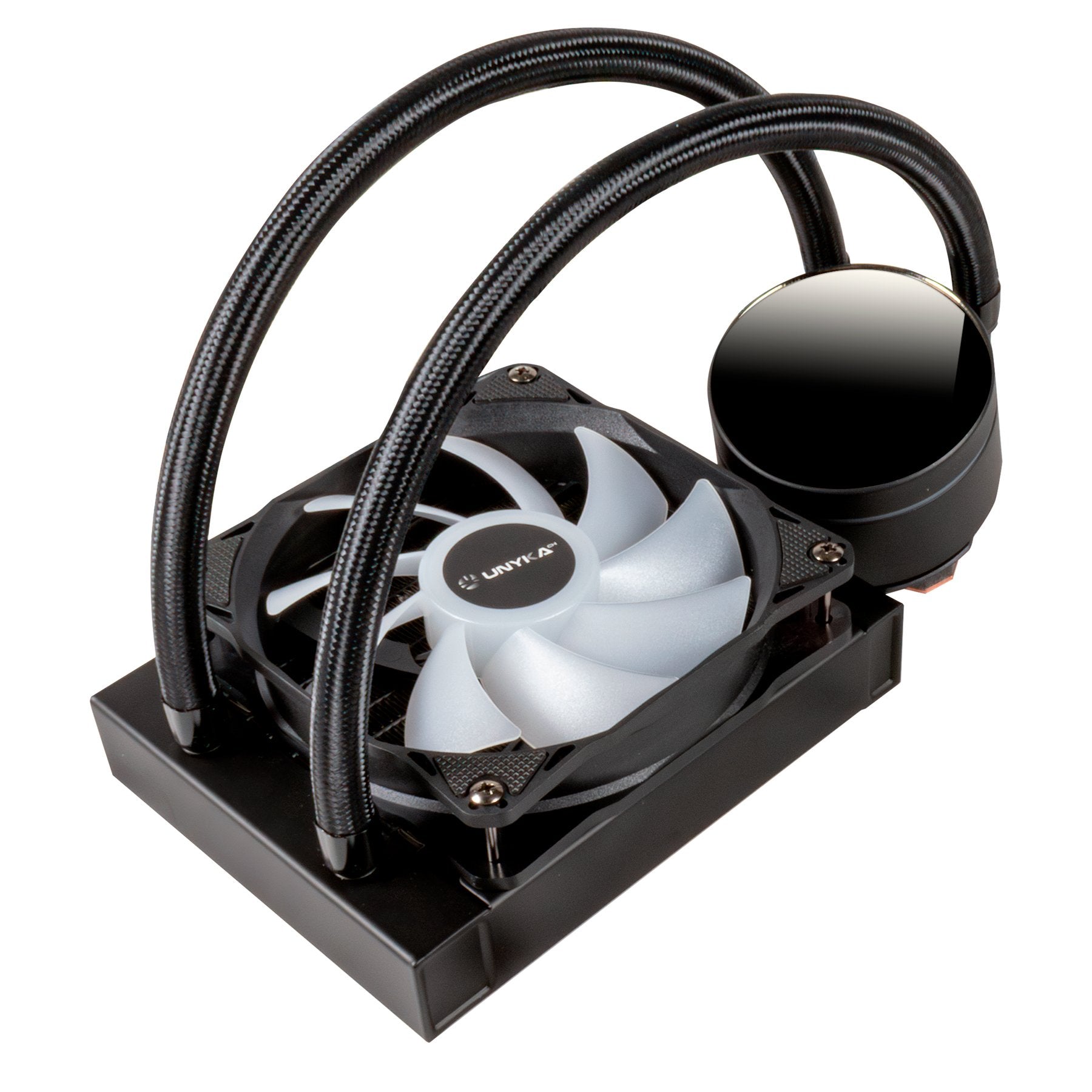 Unykach Aquastorm 120 Kit De Refrigeracion Liquida - Ventilador De 120mm - Iluminacion Rgb - Visualizacion Temperatura Cpu - Tubo De 335mm