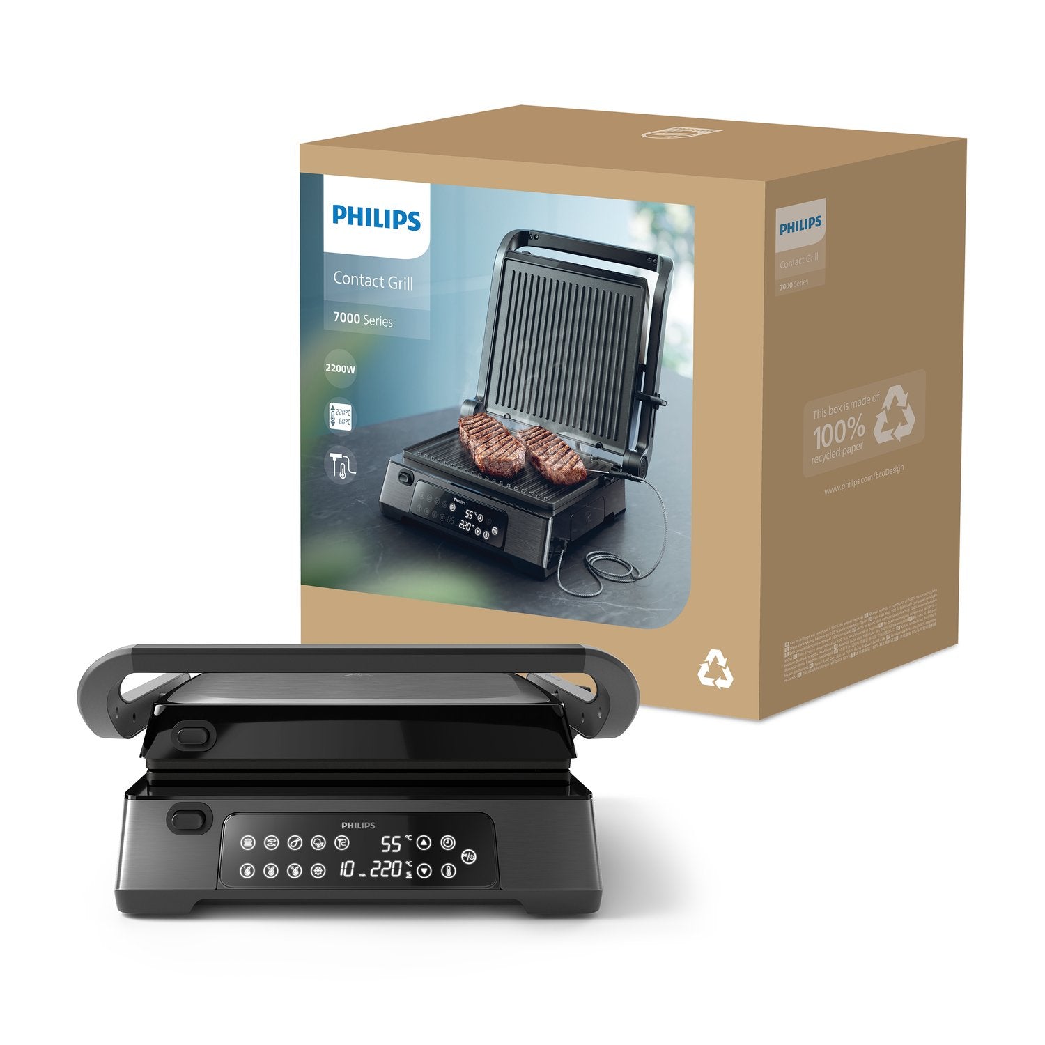 EAN 8720389035678 - Philips 7000 series HD6307/70 parrilla eléctrica de contacto imagen 2