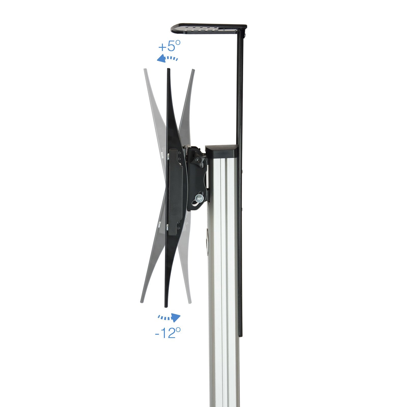 Tooq Soporte De Pantalla De Suelo Con Ruedas 37"-70" - Bloqueo De Ruedas - Dos Estantes - Gestion De Cables - Peso Max