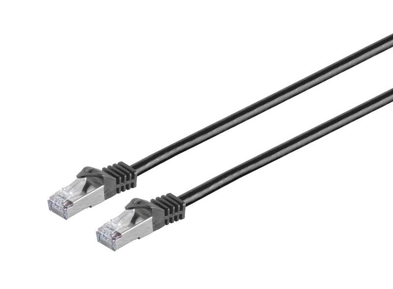 Rj45 Patch Cord S/Ftp (Pimf), W. Cat 7 Raw Cable 0.5m Black