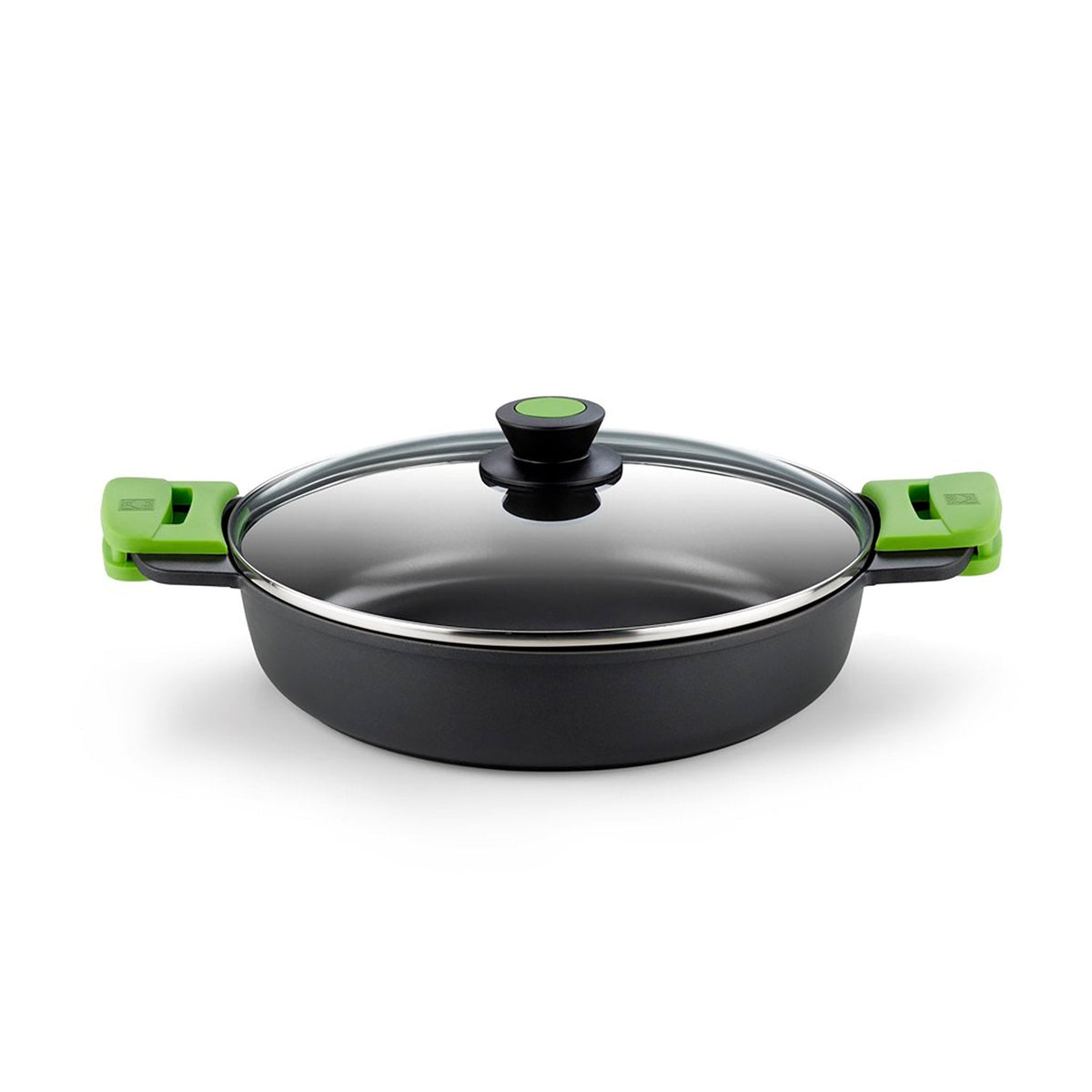 Cacerola Baja Prior Bra A400528 Ø28cm 3.1l Espesor 5.5mm Aluminio Fundido Teflón Antiadherente Tapa Vidrio Templado