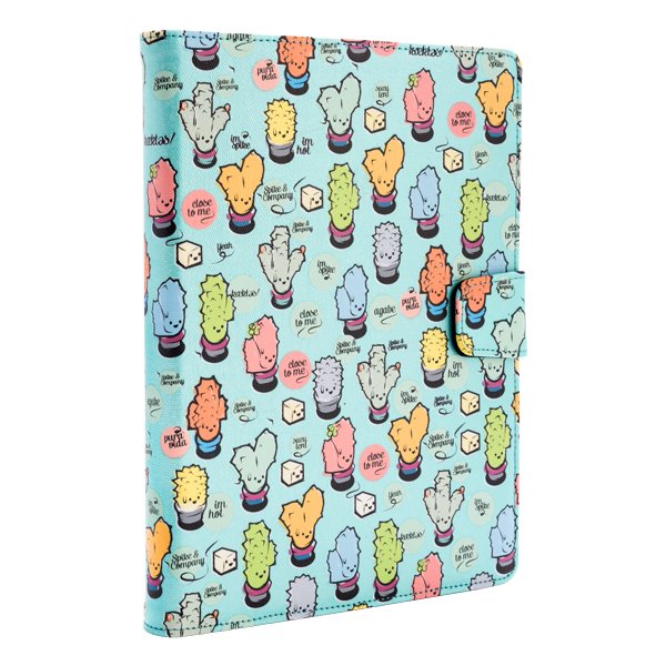 Funda Universal Rotatory 360 Silver Ht Para Tablet 9-10.1" Cactoos Green Metal