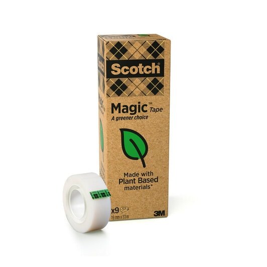 Scotch Magic Cinta Adhesiva Invisible Ecológica Rollo 19mm X 33m Caja 9u