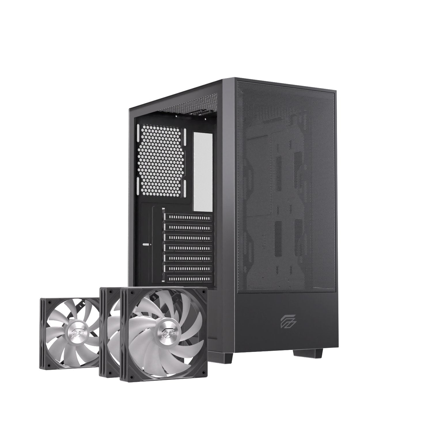 Caja Atx Semitorre Einarex P100 Rgb Negra 3 Fans Excs-Pl-100r-B