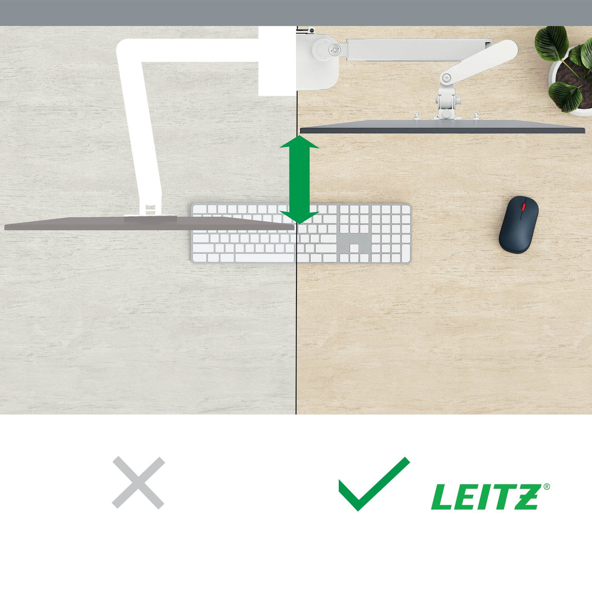 Leitz Ergo Single Monitor Arm Gris, 550x110x520