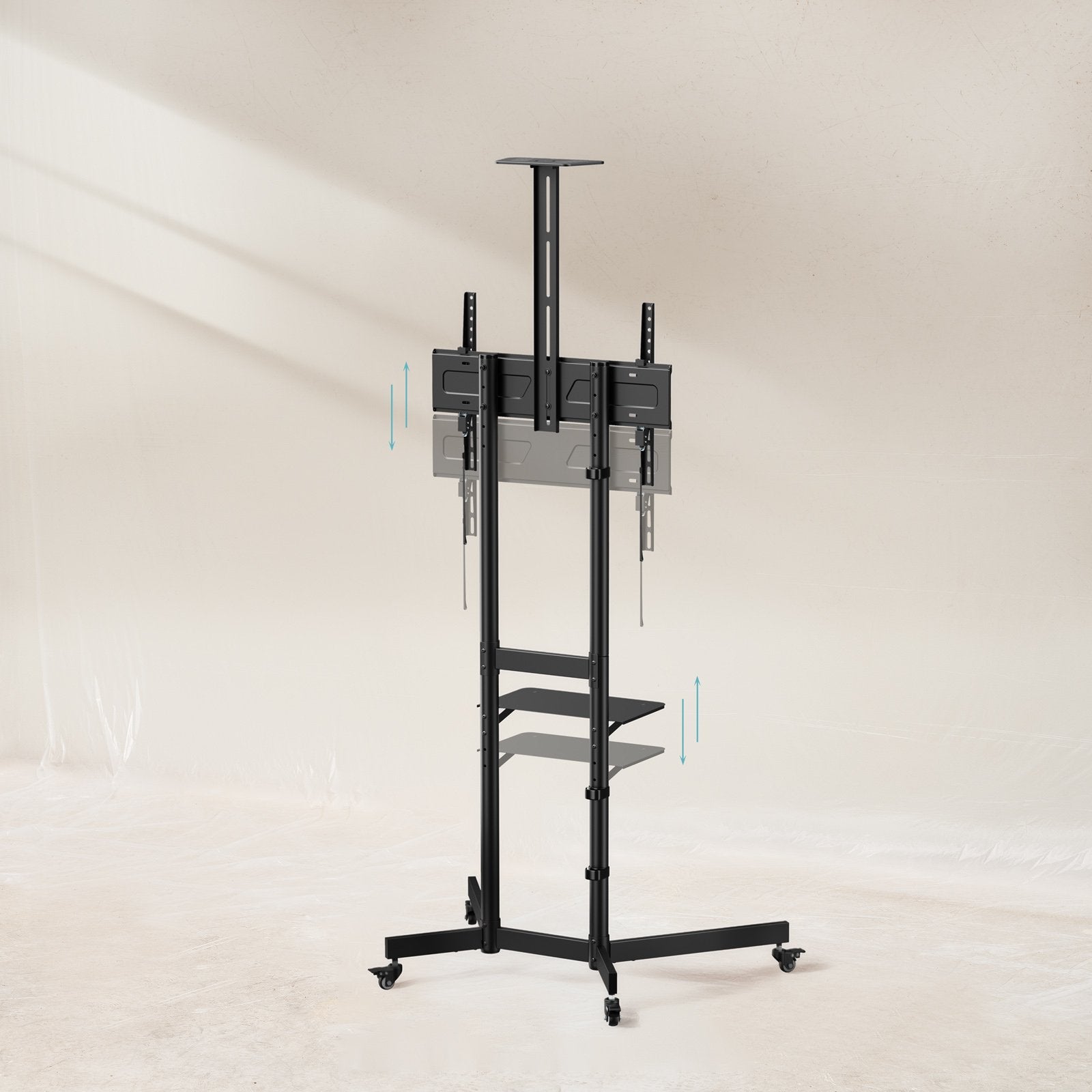 Soporte Suelo Tooq Ruedas "Nefertiti" 37-70" Negro