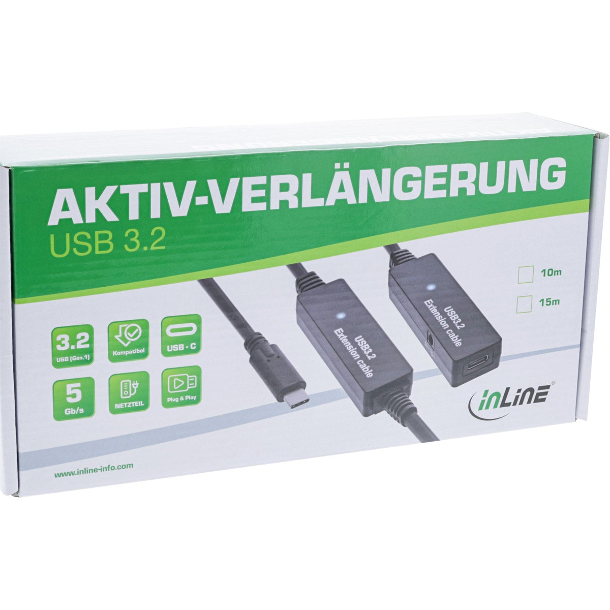 Inline® Usb 3.2 Gen.1 Active Extension, Usb-C Macho A Usb-C Hembra, 10m