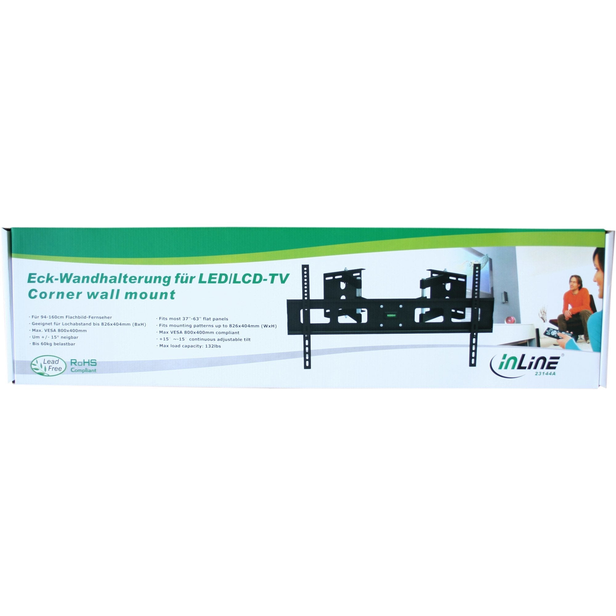 Soporte De Pared De Esquina Inline Para Tft / Led / Plasma De 37" A 63" Hasta 60 Kg