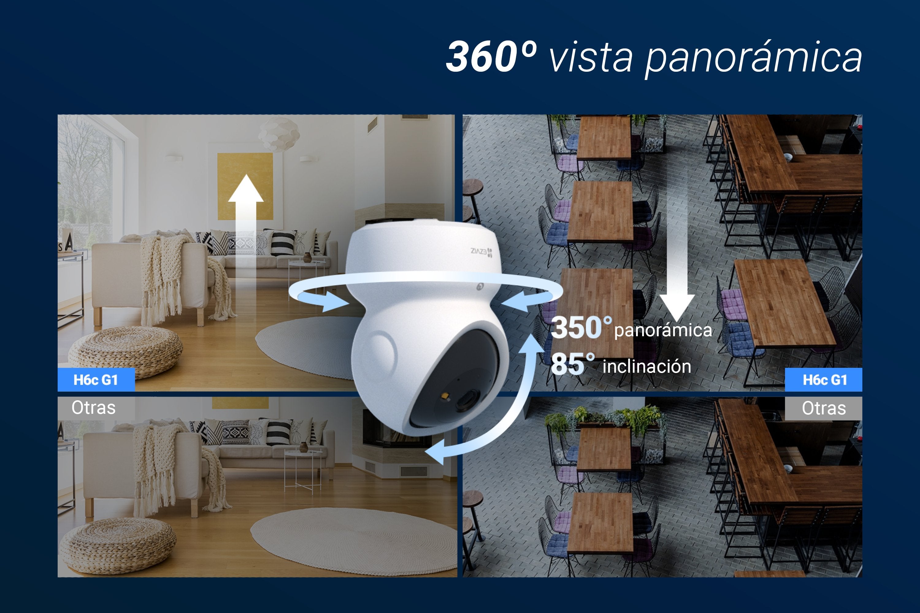 EAN 6941545641645 - EZVIZ H6c G1 4K Esférico Cámara de seguridad IP Interior 3840 x 2160 Pixeles Techo/Pared/Escritorio imagen 11