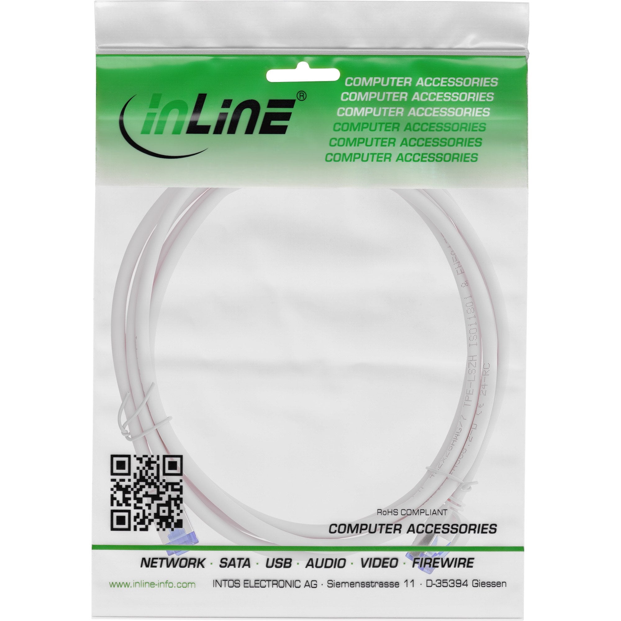 Inline® Cable De Red Slim, Cat.6a, S/Ftp, Tpe (Lszh) Flexible, Poe, Gris, 30m