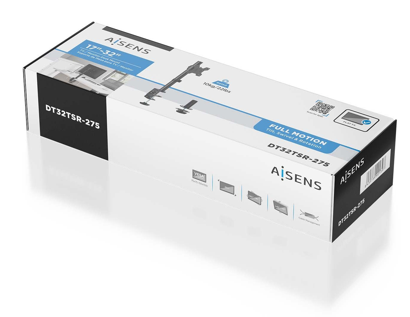 Aisens Soporte De Mesa Eco Giratorio E Inclinable Para Monitor/Tv 10kg De 17-32, Negro