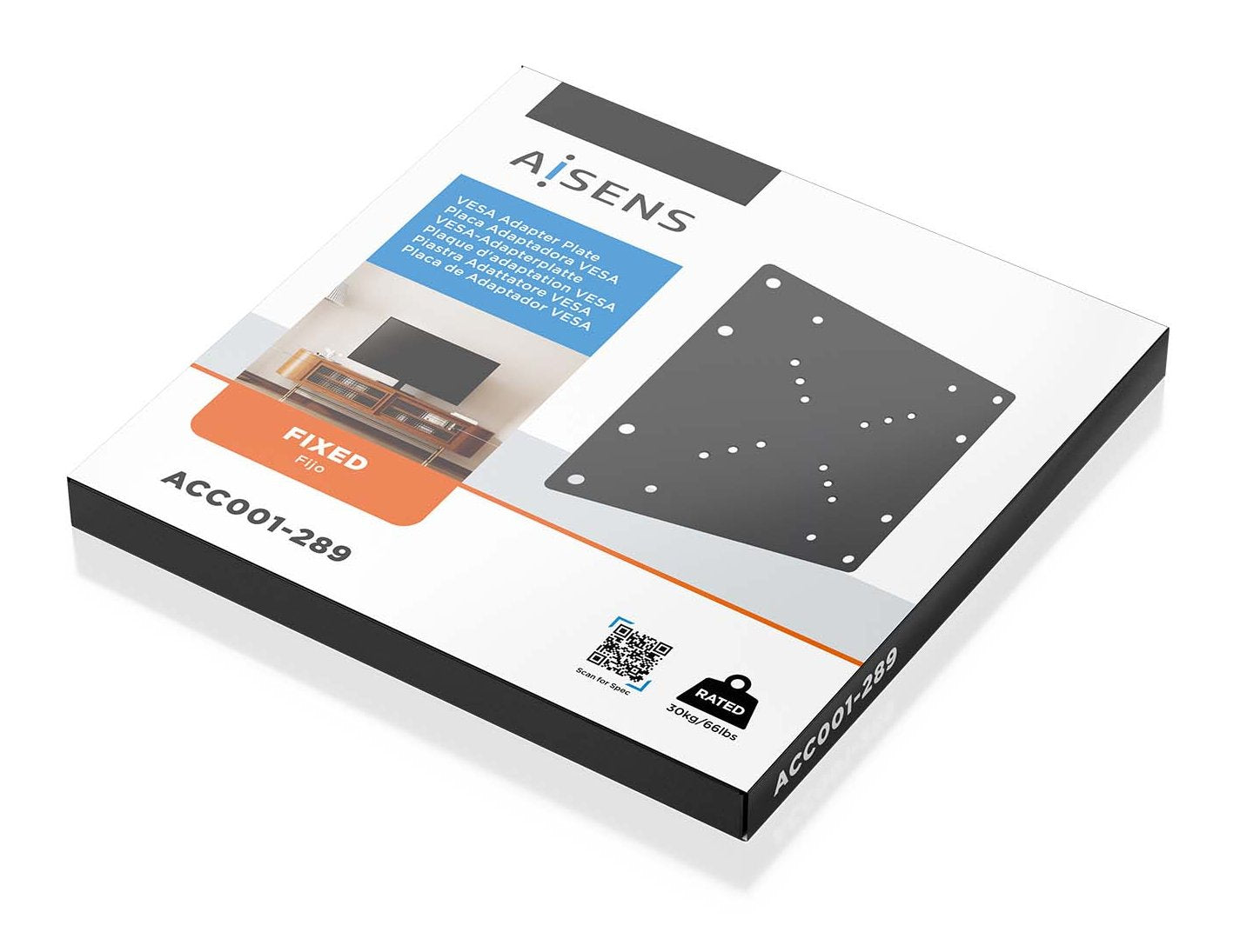 Aisens Adaptador Vesa 200x200 Para Monitor/Tv, Negro