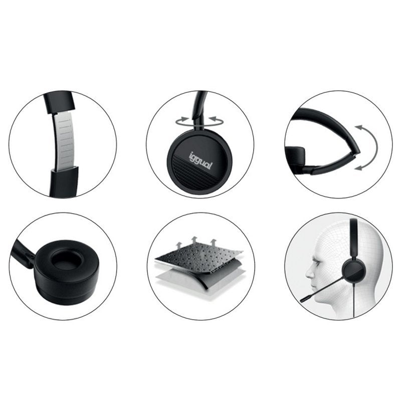 Iggual Auriculares Con Micro Dual Tech Usb/3,5 Mm