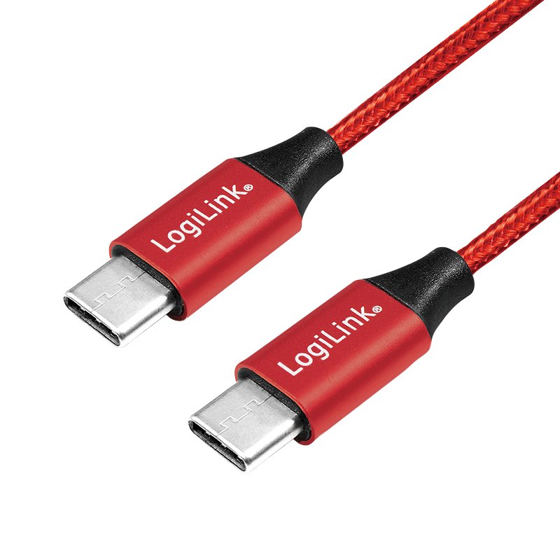 Logilink Cu0155 Cable Usb 0,3 M 2.0 Usb C Negro, Rojo