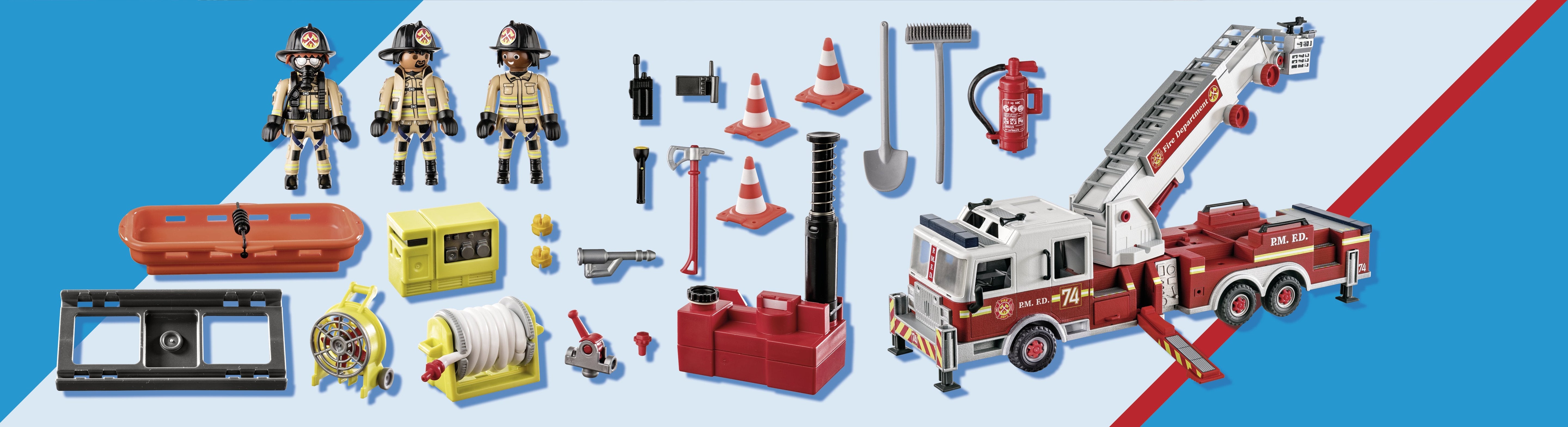 Playmobil Vehiculos De Rescate: Camion De Bomberos Con Escalera