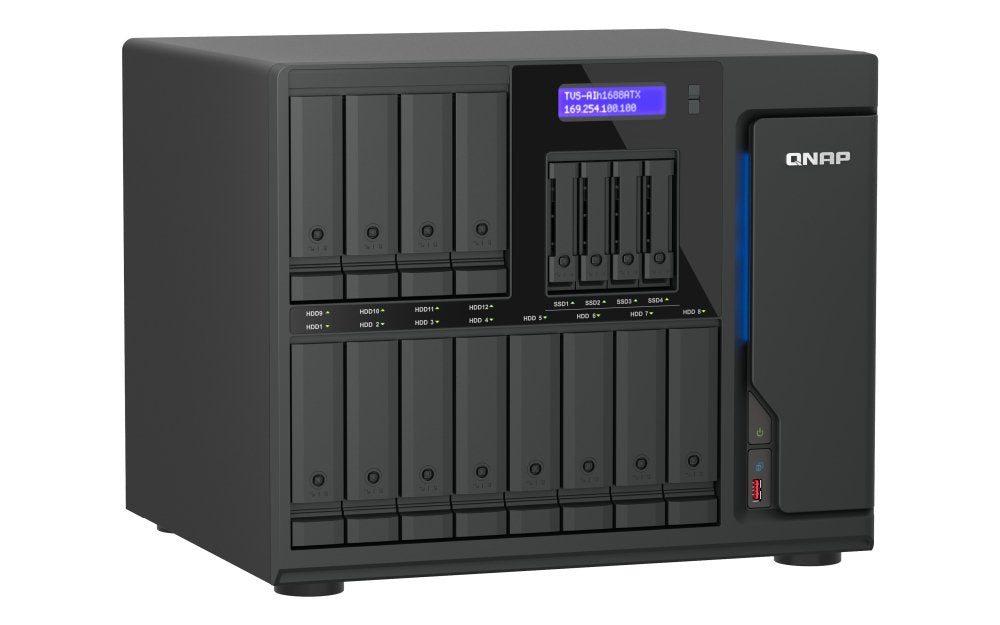 EAN 4711103089811 - QNAP TVS-AIH1688ATX-U7-32G servidor de almacenamiento NAS Torre 32 GB DDR5 0 TB QuTS hero Negro imagen 5