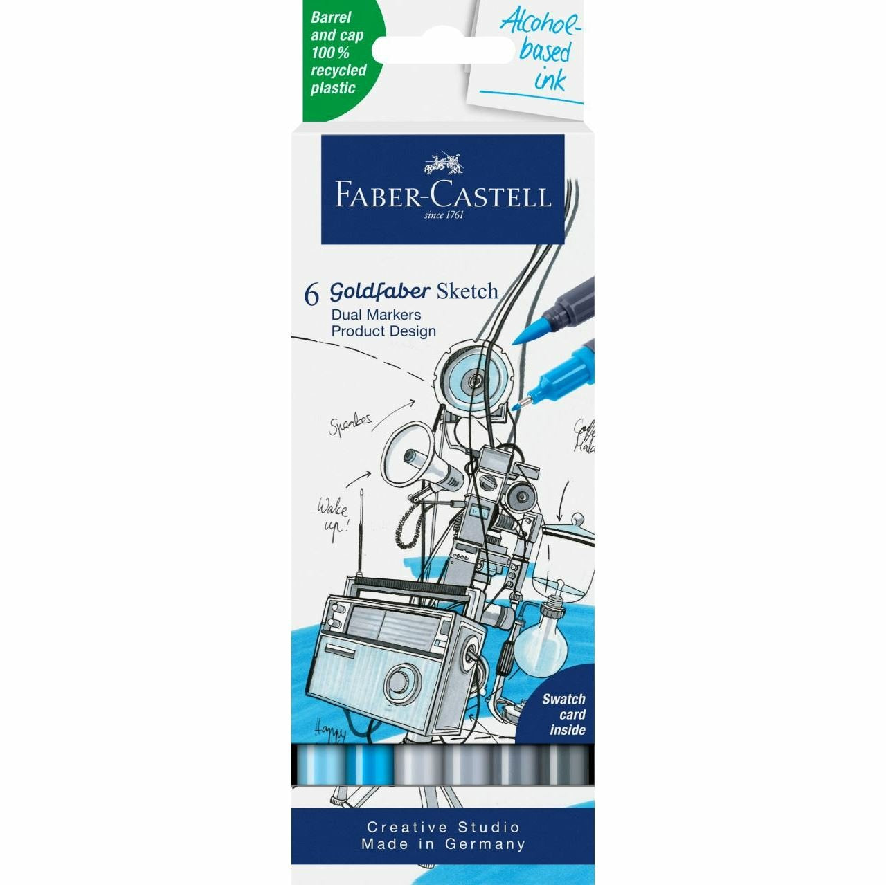 Faber Castell Marcador De Bocetos Goldfaber Doble Punta Fina/Pincel Set 6 Diseño C/Surtidos