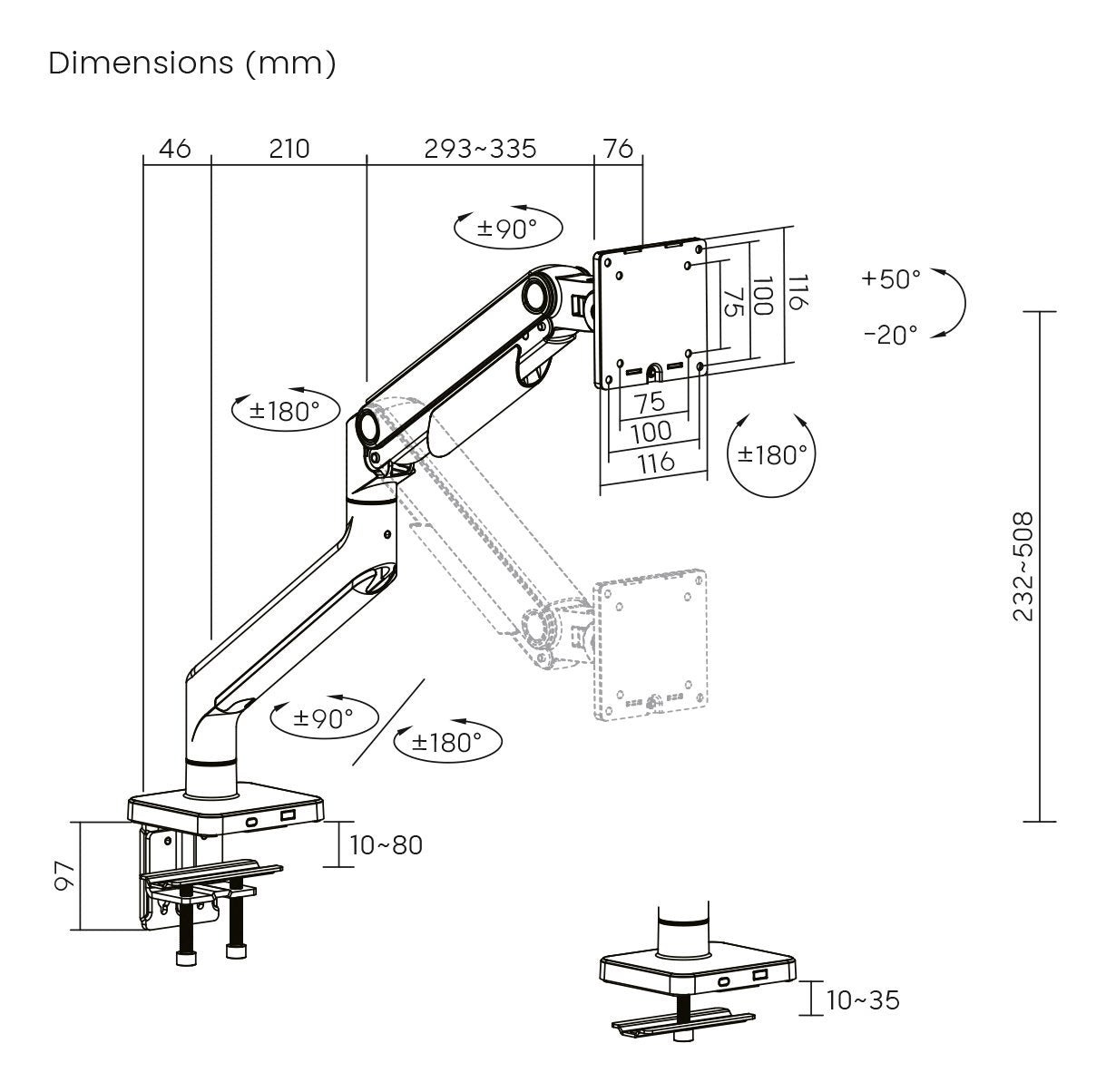 EAN 4016032505914 - Digitus DA-90473 soporte para monitor 124,5 cm (49") Escritorio Negro imagen 9