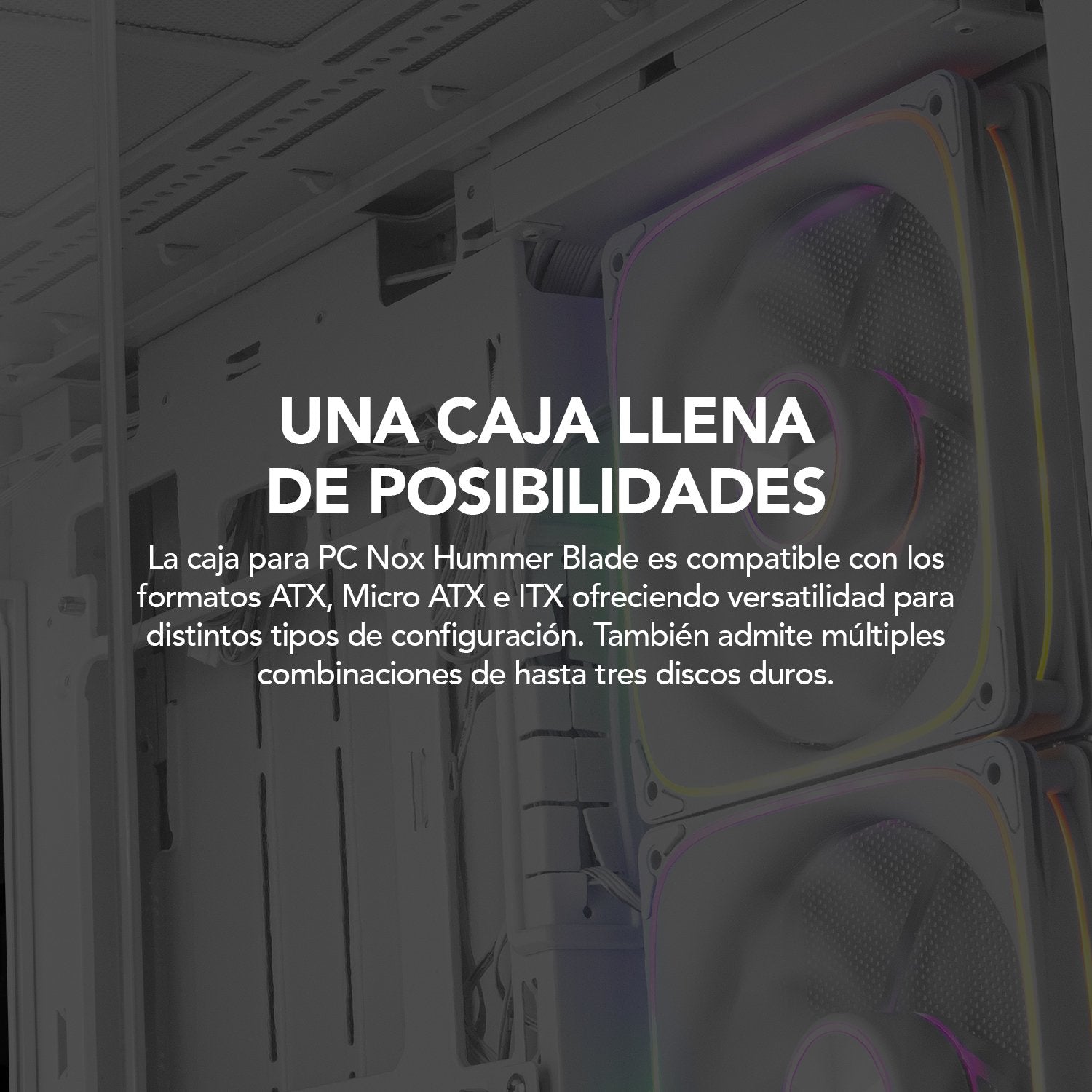 Caja Gaming Semitorre Nox Hummer Blade Blanca