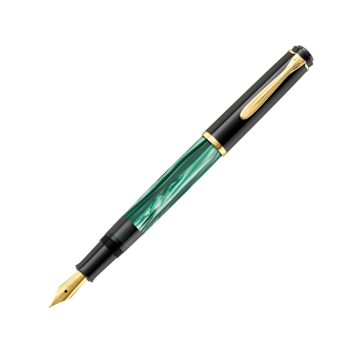 EAN 4012700994097 - Pelikan 994095 pluma estilográfica Sistema de llenado integrado Negro, Oro, Verde, Color mármol 1 pieza(s imagen 2