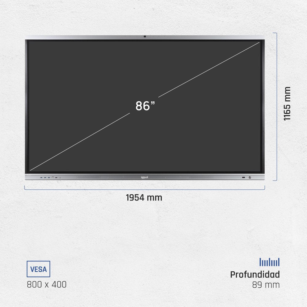 EAN 8435364318829 - iggual Orchid 86" Webcam Panel plano interactivo 2,18 m (86") LED Wifi 400 cd / m² 4K Ultra HD Negro Pant imagen 13