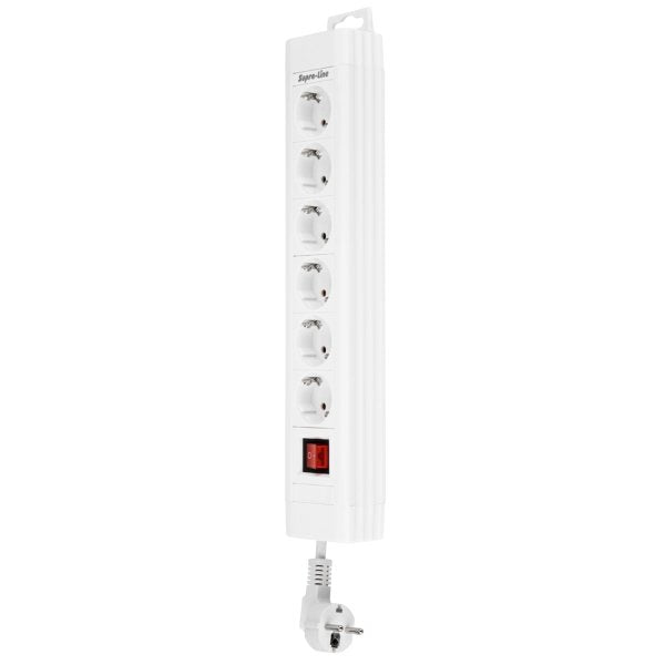 Rev Steckdosenleiste 6-Fach 2,4m Supraline M. Schalter Weiss Regleta