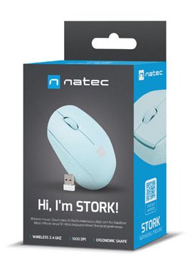 Raton Natec Stork Optico Inalambrico 1600 Dpi Azul