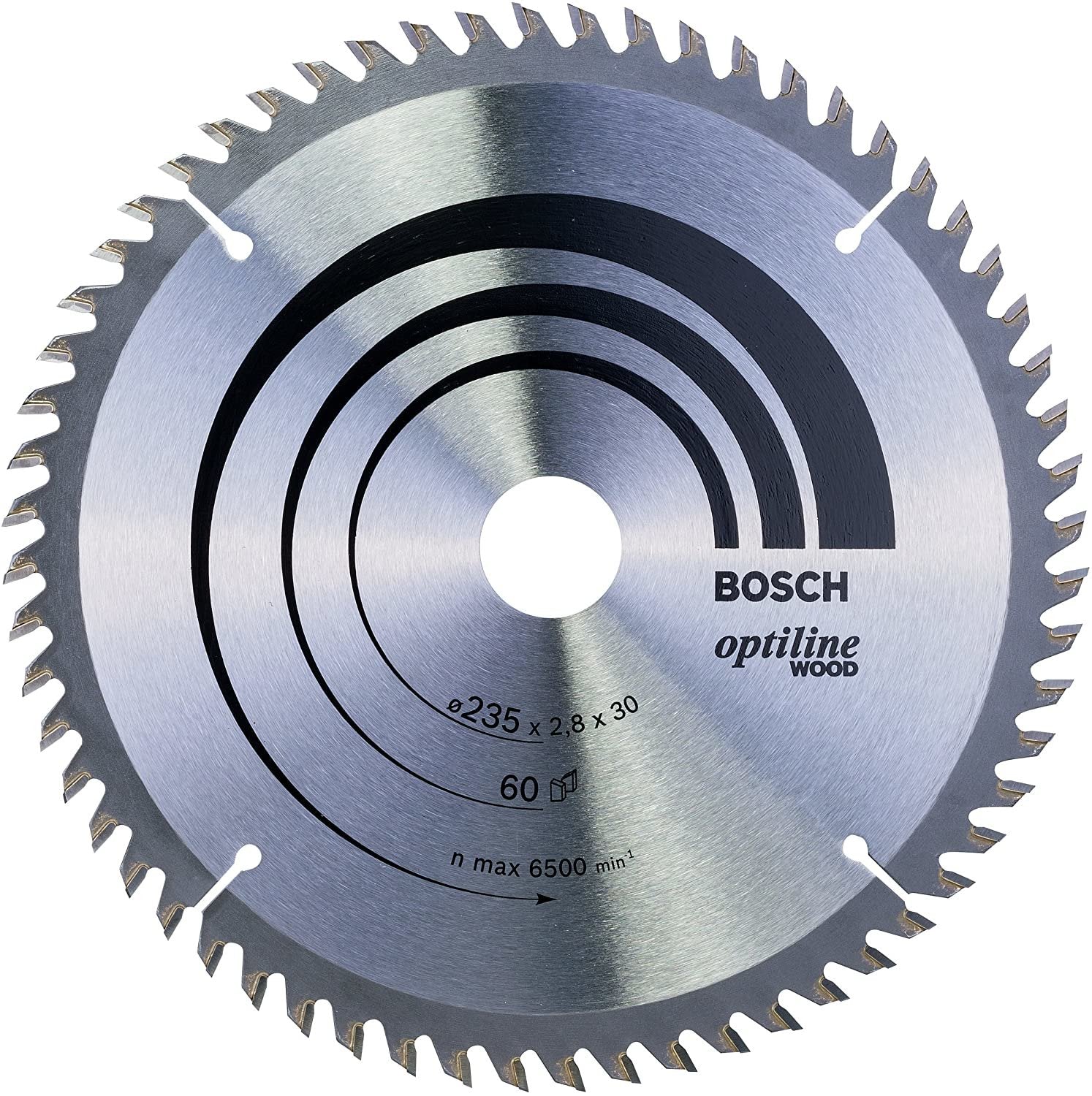 Hoja De Sierra Circular Bosch Professional Optiline Wood, Ø 235 Mm, 60z Orificio 30 Mm, Para Sierras Circulares Portátiles 2608641192