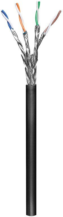 Cable De Red Exterior Goobay Cat.7 S/Ftp Pimf Negro, 100 Metros 52768