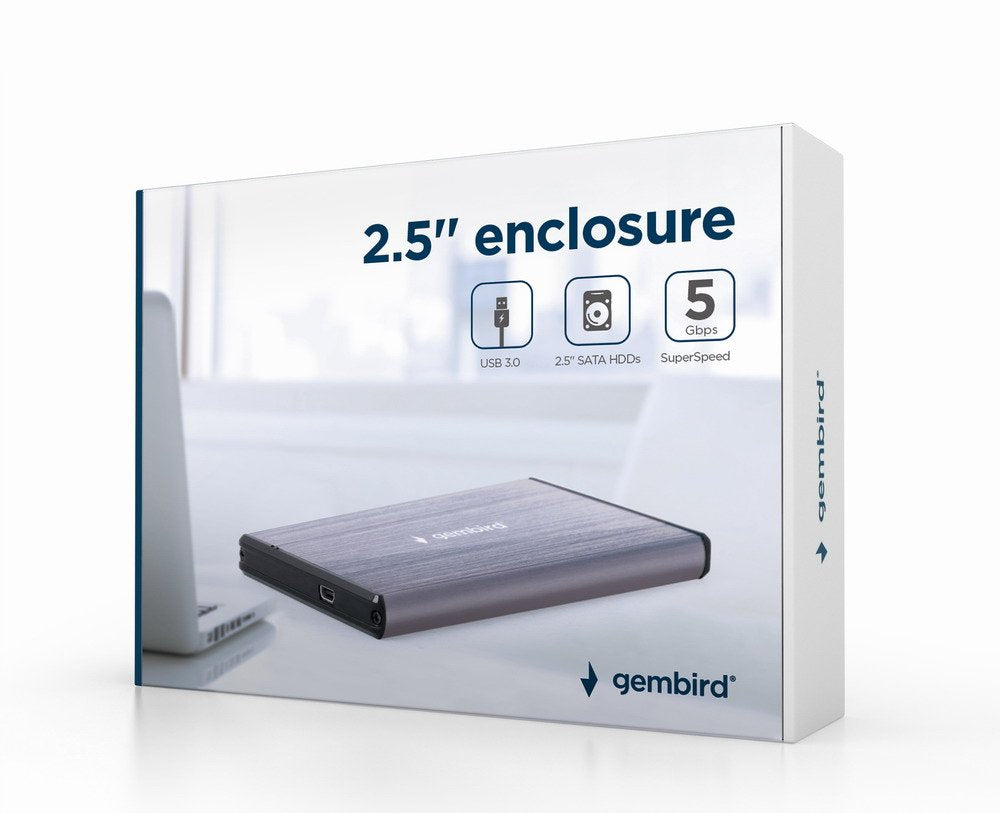EAN 8716309119542 - Gembird EE2-U3S-3-LG caja para disco duro externo Caja de disco duro (HDD) Gris claro 2.5" imagen 1