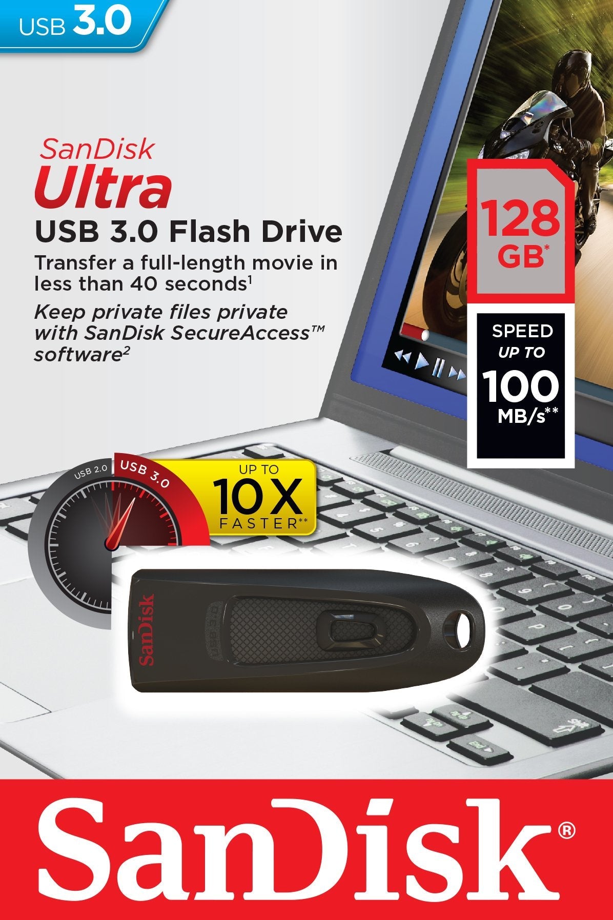 Pendrive 128gb Sandisk Cruzer Ultra Usb 3.0