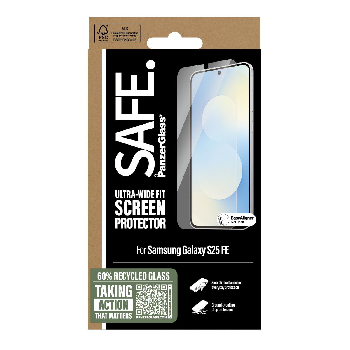 Panzerglass Safe. Screen Protector Samsung Galaxy S25 Fe Ultra-Wide Fit