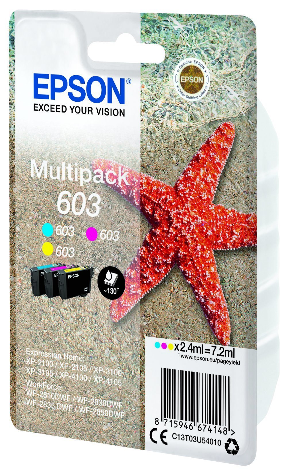 EAN 8715946674155 - Epson C13T03U54020 cartucho de tinta 1 pieza(s) Original Rendimiento estándar Cian, Magenta, Amarillo imagen 2