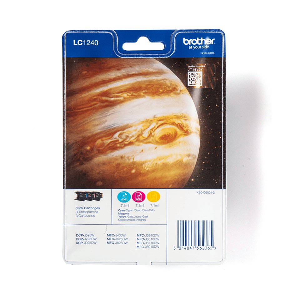 Brother Tinta Lc-1240 Rainbow C/M/Y Cyan, Magenta, Yellow, Blister