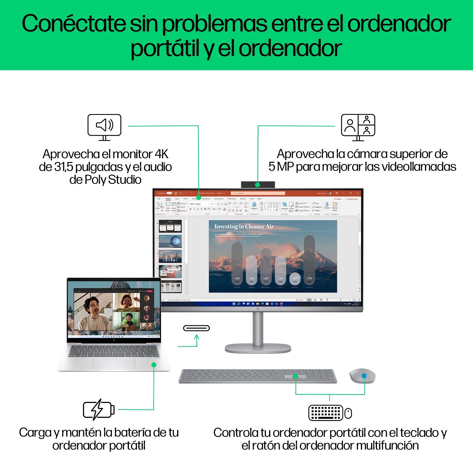 Pc All In One Hp 32-C0022ns Intel Core Ultra 5-125u 16gb 1tb Ssd 32' Win11