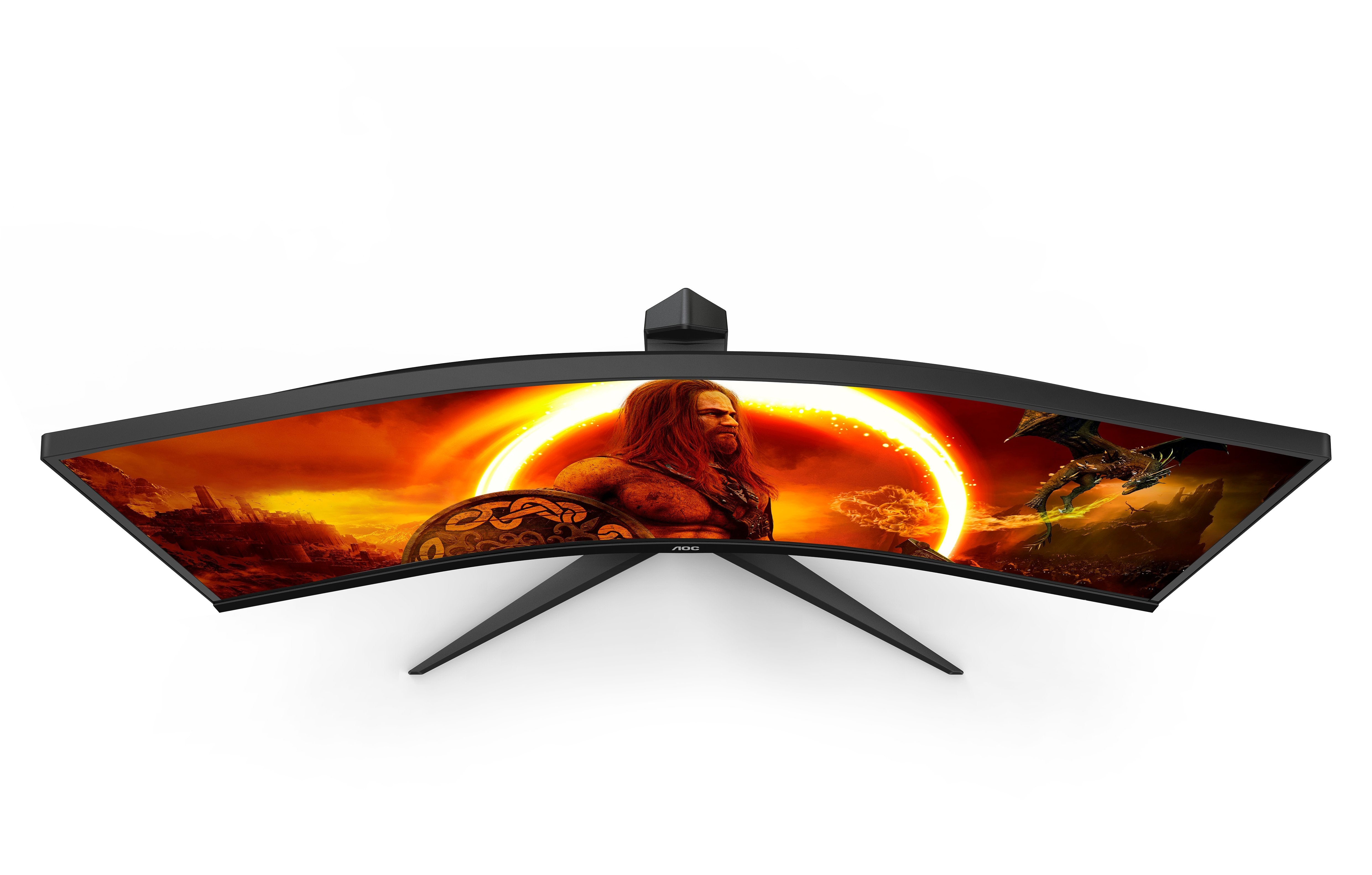 Monitor Aoc Cu34g2xp Bk 34" 3440x1440 Va 180hz High Adjustable Stand Hdr400 Freesync Premium Usb Hub 4x3.0 2xdp 2xhdmi